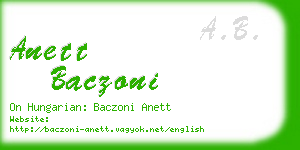 anett baczoni business card
